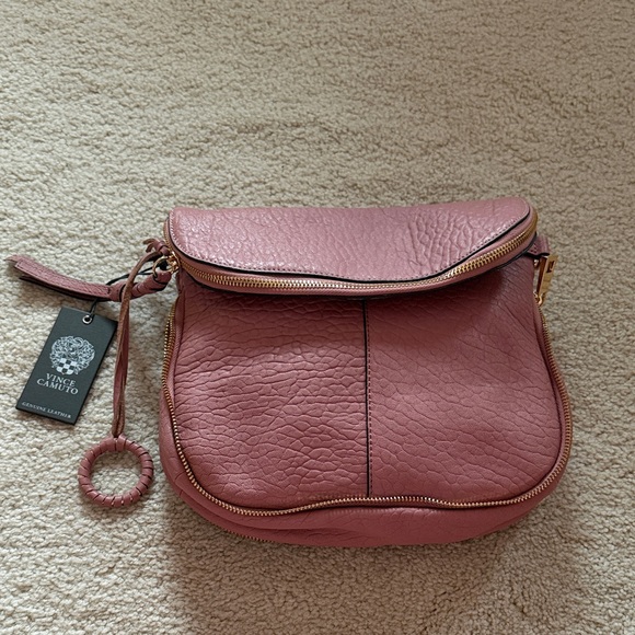Vince Camuto Handbags - Vince Camuto Dusty Rose Leather Crossbody Bag with Gold Hardware - NWT